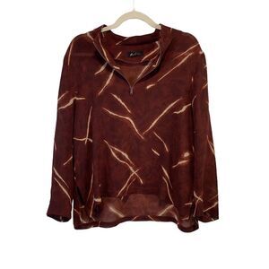 Burnt Umber Patterned Blouse